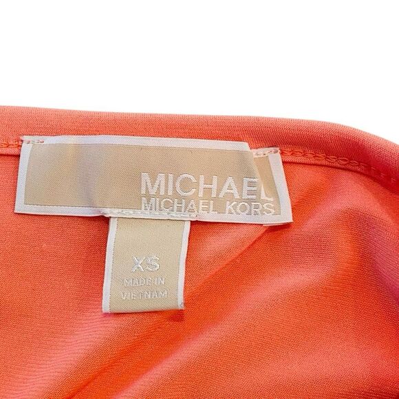 Michael Kors Cold Shoulder Chain Strap Long Sleeve Blouse Top Pink XS - Picture 3 of 6